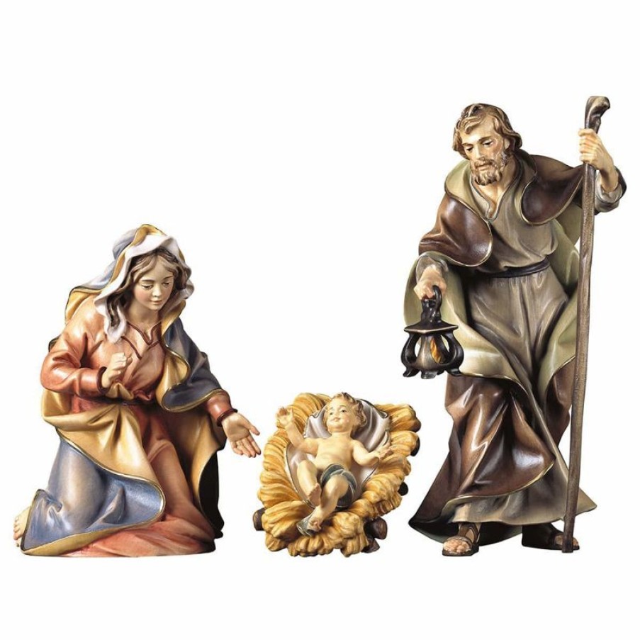 ULPE Wood Art Catalogo Sacra Famiglia 4 Pezzi Cm 10 (3,9 Inch) Presepe Ulrich Dipinto A Mano Statue Artigianali In Legno Val Gardena Stile Barocco Blessed Virgin Mary Statues