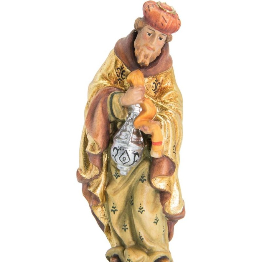 Dolfi Catalogo Gaspare Re Magio Bianco In Piedi Cm 56 (22,0 Inch) Presepe Matteo Stile Orientale Colori Ad Olio In Legno Val Gardena Blessed Virgin Mary Statues