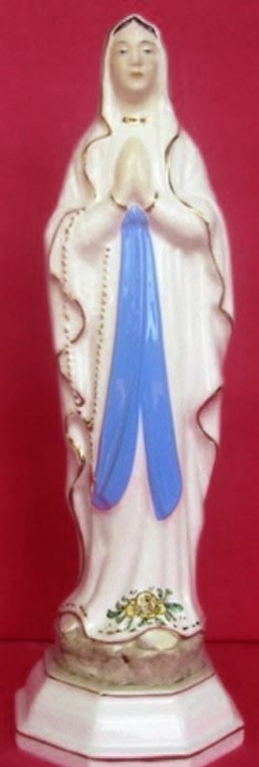 Maioliche Deruta Statua Madonna Di Lourdes Cm 30 (11,8 In) Ceramica Invetriata Di Deruta Dipinta A Mano Sacred & Religious Ceramics