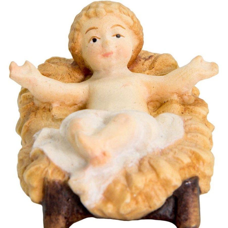 Dolfi Catalogo Gesu Bambino Con Culla Cm 18 (7,1 Inch) Presepe Matteo Stile Orientale Colori Ad Olio In Legno Val Gardena Blessed Virgin Mary Statues