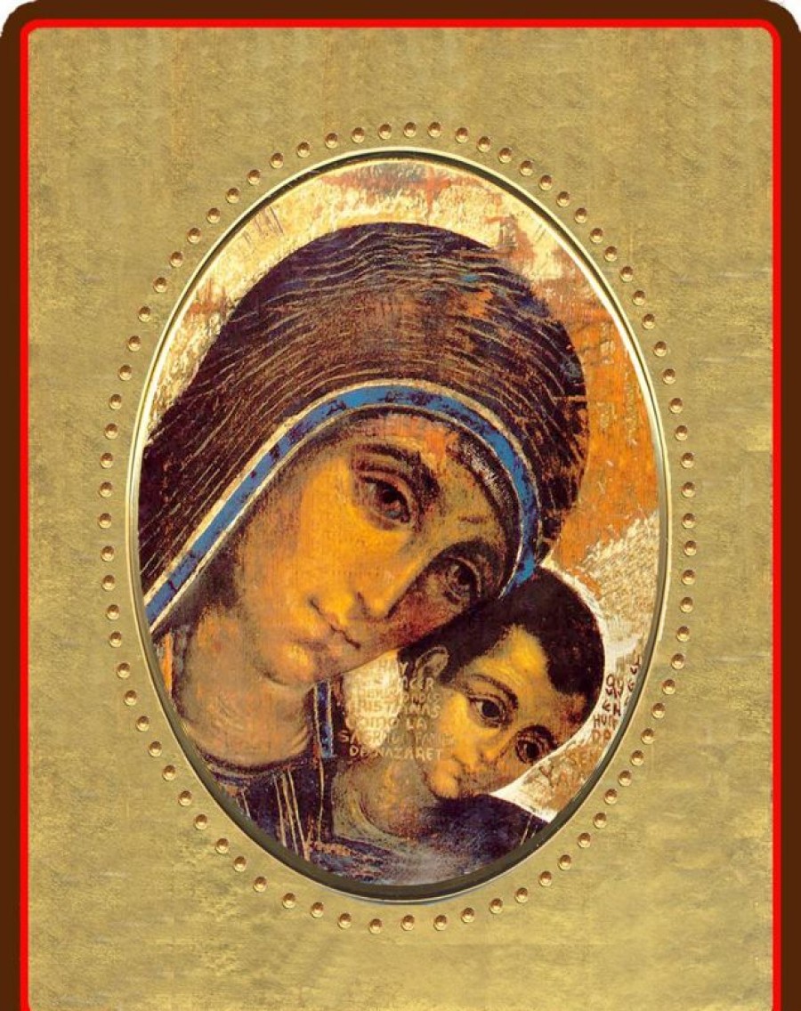 EB Arte Sacra Madonna Del Cammino Icona In Porcellana Su Tavola Dorata Cm 8X10X1,3 (3,15X3,9X0,5 Inch) Da Muro E Da Tavolo Collectible Nativity Sets & 38 Sizes