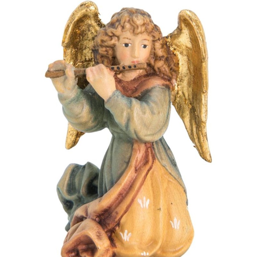 Dolfi Catalogo Angelo Con Flauto Cm 8 (3,1 Inch) Presepe Matteo Stile Orientale Colori Ad Olio In Legno Val Gardena Processional Crosses & Stands