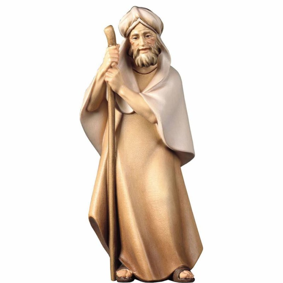 ULPE Wood Art Catalogo Pastore Con Bastone Cm 16 (6,3 Inch) Presepe Cometa Dipinto A Mano Statua Artigianale In Legno Val Gardena Stile Arabo Tradizionale Wall Crucifixes