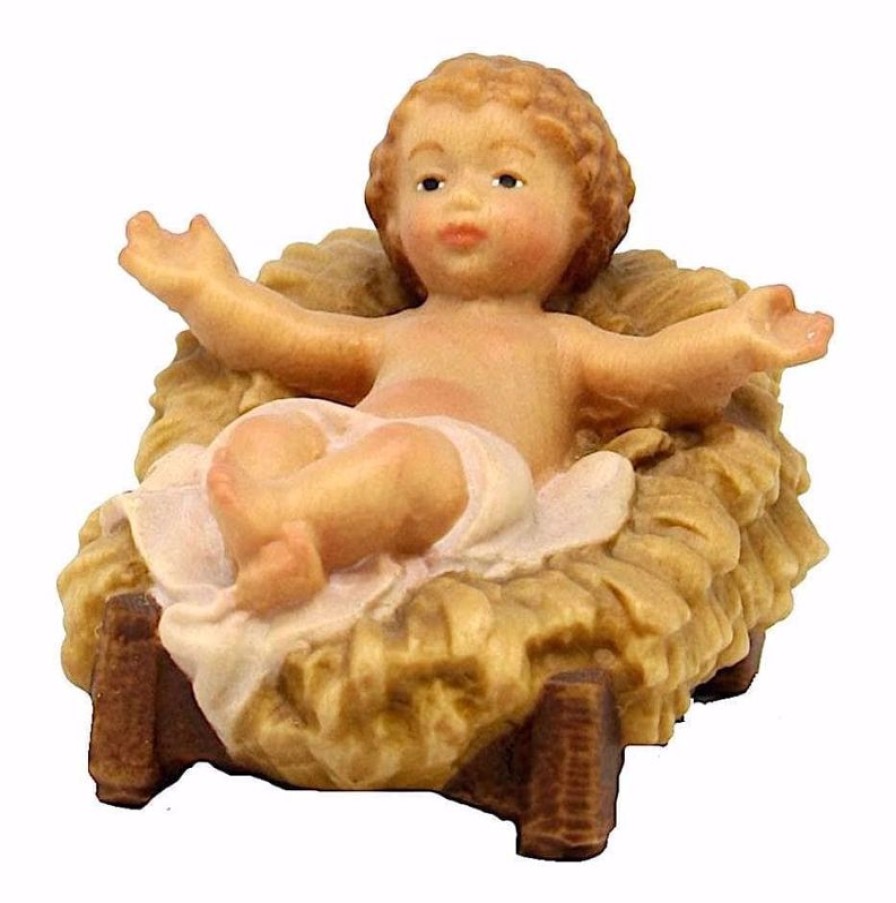 Dolfi Catalogo Gesu Bambino Con Culla Cm 56 (22,0 Inch) Presepe Matteo Stile Orientale Colori Ad Olio In Legno Val Gardena Blessed Virgin Mary Statues