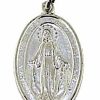 Vaticanum Gioielli in Oro Madonna Miracolosa Regina Sine Labe Originali Concepta O.P.N. Medaglia Sacra Pendente Ovale Conio Gr 5 Oro Bianco 18Kt Uni Donna Uomo Baptism