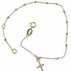 Vaticanum Gioielli in Oro Bracciale Rosario Con Croce Gr 1 Oro Giallo 18Kt Con Sfere Lisce Uni Donna Uomo Baptism