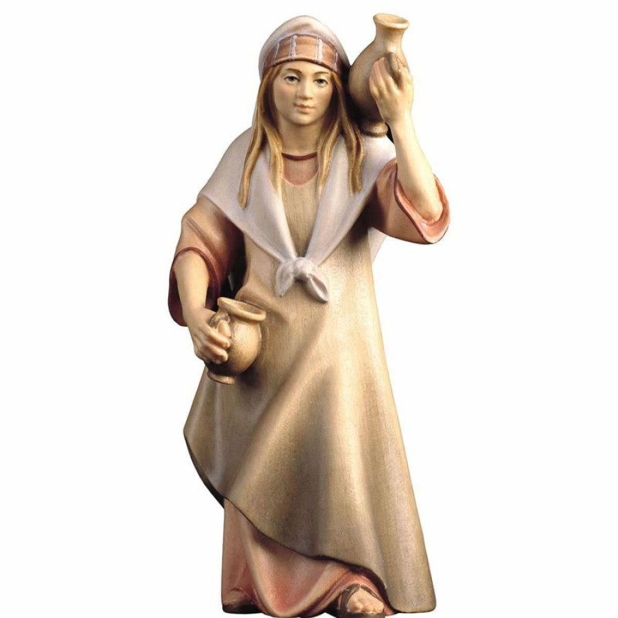 ULPE Wood Art Catalogo Contadina Con Brocca Cm 12 (4,7 Inch) Presepe Cometa Dipinto A Mano Statua Artigianale In Legno Val Gardena Stile Arabo Tradizionale Wall Crucifixes