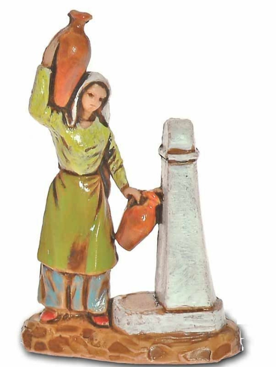 Moranduzzo Presepi Donna Alla Fontana Cm 3,5 (1,4 Inch) Presepe Landi Moranduzzo In Pvc Stile Napoletano Wall Crucifixes