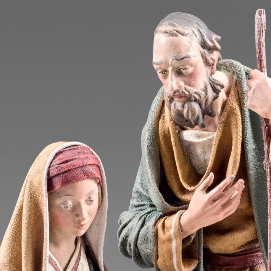 Original Heide Catalogo Gruppo Sacra Famiglia Nativita 03 10 Cm (3,9 Inch) Presepe Vestito Immanuel Stile Orientale Statue In Legno Val Gardena Abiti In Stoffa Pope Statues