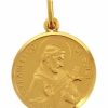 Vaticanum Gioielli in Oro San Francesco D'Assisi Medaglia Sacra Pendente Tonda Conio Gr 4,7 Oro Giallo 18Kt Con Bordo Liscio Uni Donna Uomo Confirmation