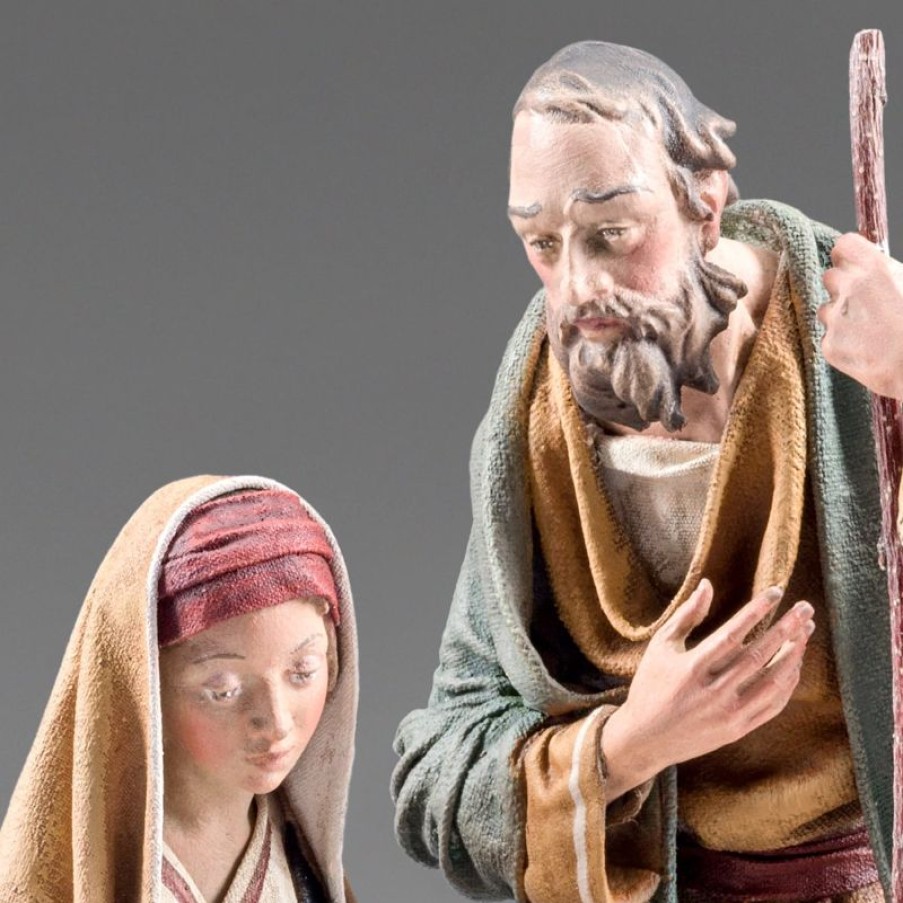 Original Heide Catalogo Gruppo Sacra Famiglia Nativita 03 14 Cm (5,5 Inch) Presepe Vestito Immanuel Stile Orientale Statue In Legno Val Gardena Abiti In Stoffa Pope Statues