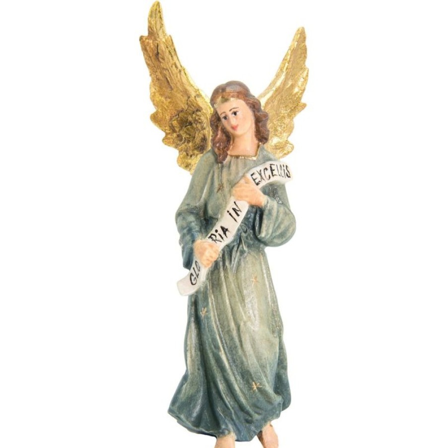 Dolfi Catalogo Angelo Gloria Cm 28 (11,0 Inch) Presepe Matteo Stile Orientale Colori Ad Olio In Legno Val Gardena Angels Statues