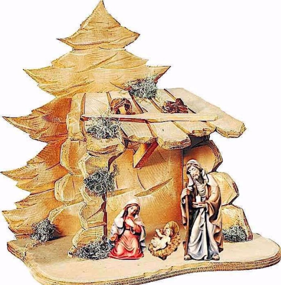 Dolfi Catalogo Sacra Famiglia Con Capanna Cm 12 (4,7 Inch) Presepe Completo Matteo Stile Orientale Colori Ad Olio In Legno Val Gardena Blessed Virgin Mary Statues