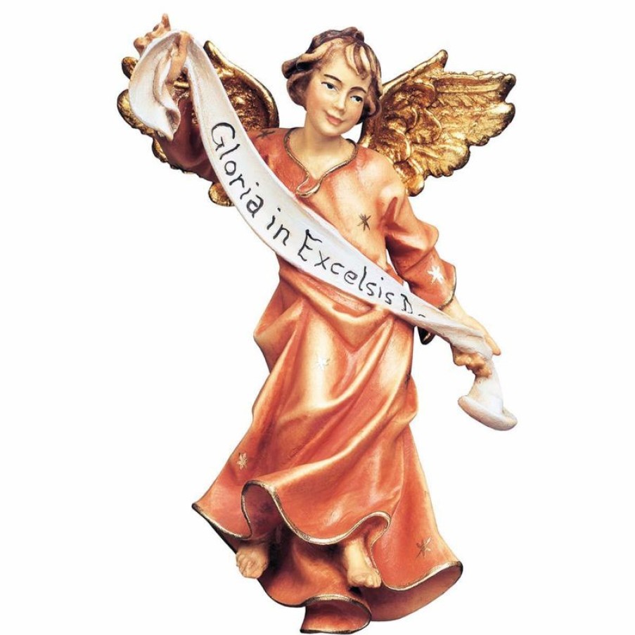 ULPE Wood Art Catalogo Angelo Gloria Rosso Cm 8 (3,1 Inch) Presepe Ulrich Dipinto A Mano Statua Artigianale In Legno Val Gardena Stile Barocco Wooden Crucifixes