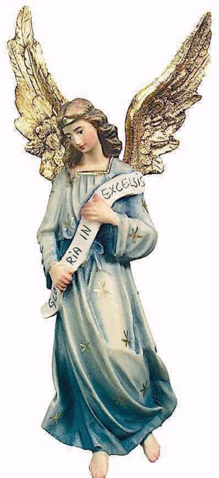 Dolfi Catalogo Angelo Gloria Cm 6 (2,4 Inch) Presepe Raffaello Stile Classico Colori Ad Olio In Legno Val Gardena Blessed Virgin Mary Statues