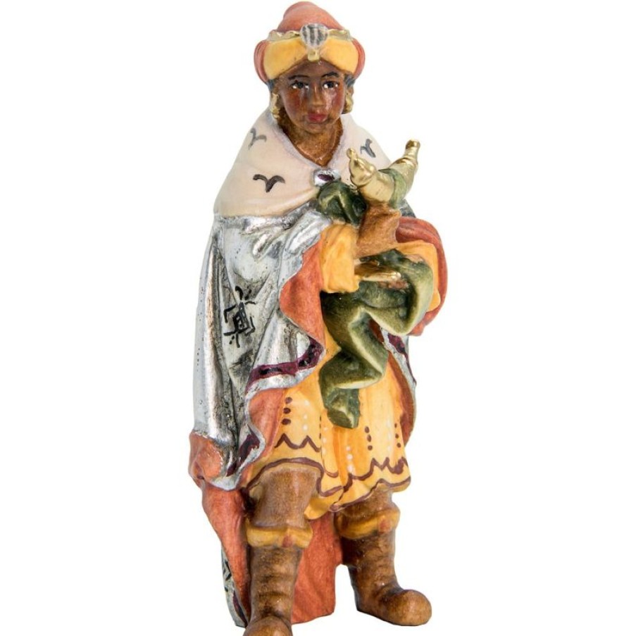 Dolfi Catalogo Baldassarre Re Magio Moro In Piedi Cm 6 (2,4 Inch) Presepe Matteo Stile Orientale Colori Ad Olio In Legno Val Gardena Blessed Virgin Mary Statues