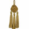 Tessuti al metro per Paramenti Fiocco Nodo Battipanni A 3 Fiocchetti Oro Cm 14 (5,5 Inch) In Filato Metallico E Viscosa Nappa Per Paramenti Liturgici Catholic Patches & Appliques For Vestments