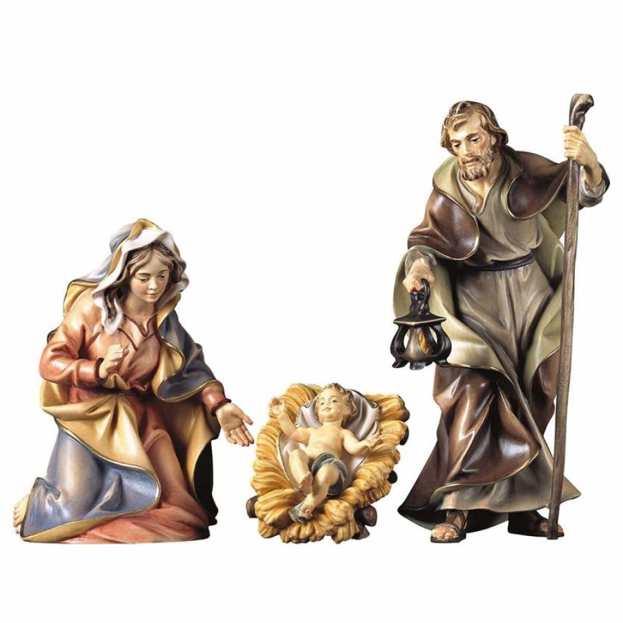 ULPE Wood Art Catalogo Sacra Famiglia 4 Pezzi Cm 12 (4,7 Inch) Presepe Ulrich Dipinto A Mano Statue Artigianali In Legno Val Gardena Stile Barocco Blessed Virgin Mary Statues