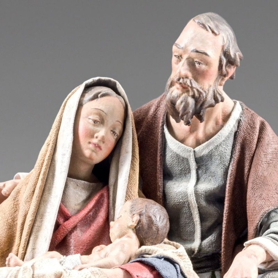 Original Heide Catalogo Gruppo Sacra Famiglia Nativita 02 40 Cm (15,7 Inch) Presepe Vestito Immanuel Stile Orientale Statue In Legno Val Gardena Abiti In Stoffa Pope Statues