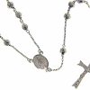 Vaticanum Gioielli in Oro Collana Girocollo Rosario Lunga Con Medaglia Madonna Miracolosa E Crocifisso 8 Punte Gr 12 Oro Bianco 18Kt Con Sfere Diamantate Uni Donna Uomo Baptism