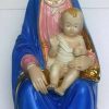 Maioliche Deruta Statua Madonna Con Bambino Cm 70 (27,6 In) Ceramica Invetriata Di Deruta Dipinta A Mano Sacred & Religious Ceramics