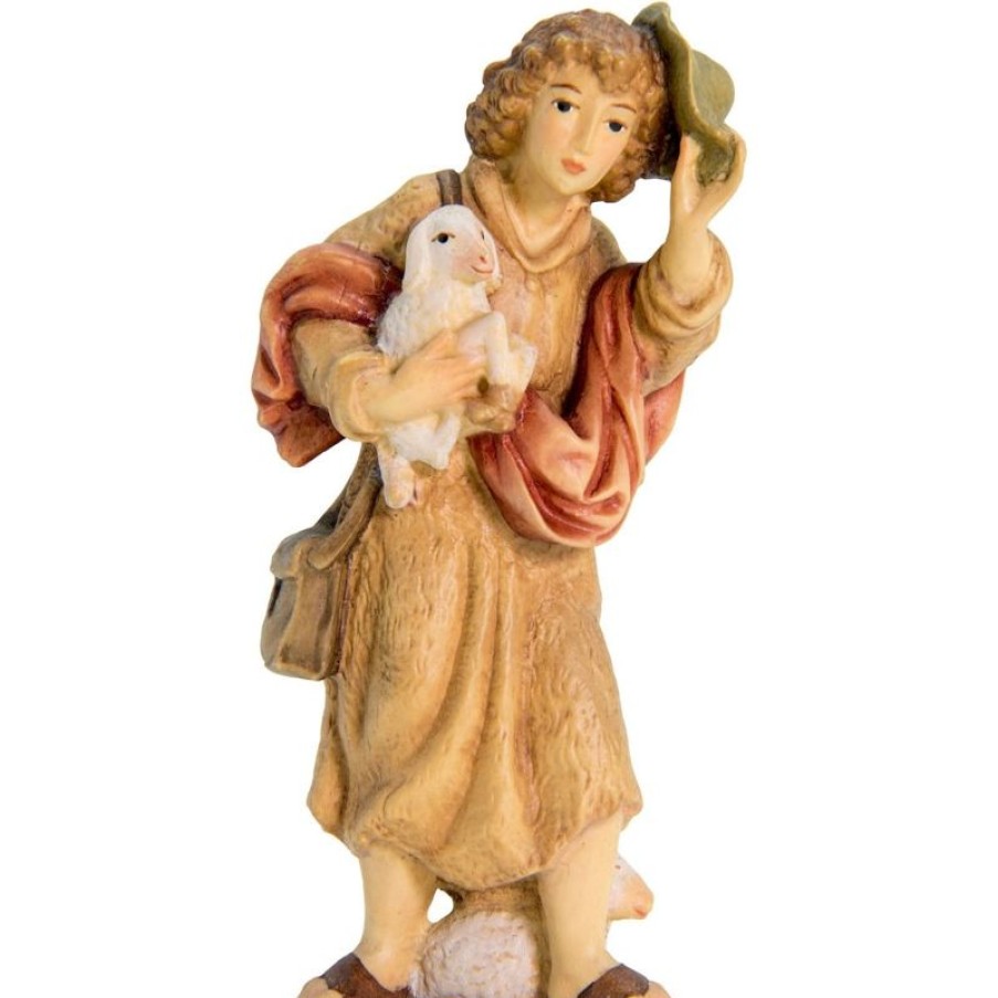 Dolfi Catalogo Pastore Con Pecora E Cappello Cm 8 (3,1 Inch) Presepe Matteo Stile Orientale Colori Ad Olio In Legno Val Gardena Wall Crucifixes