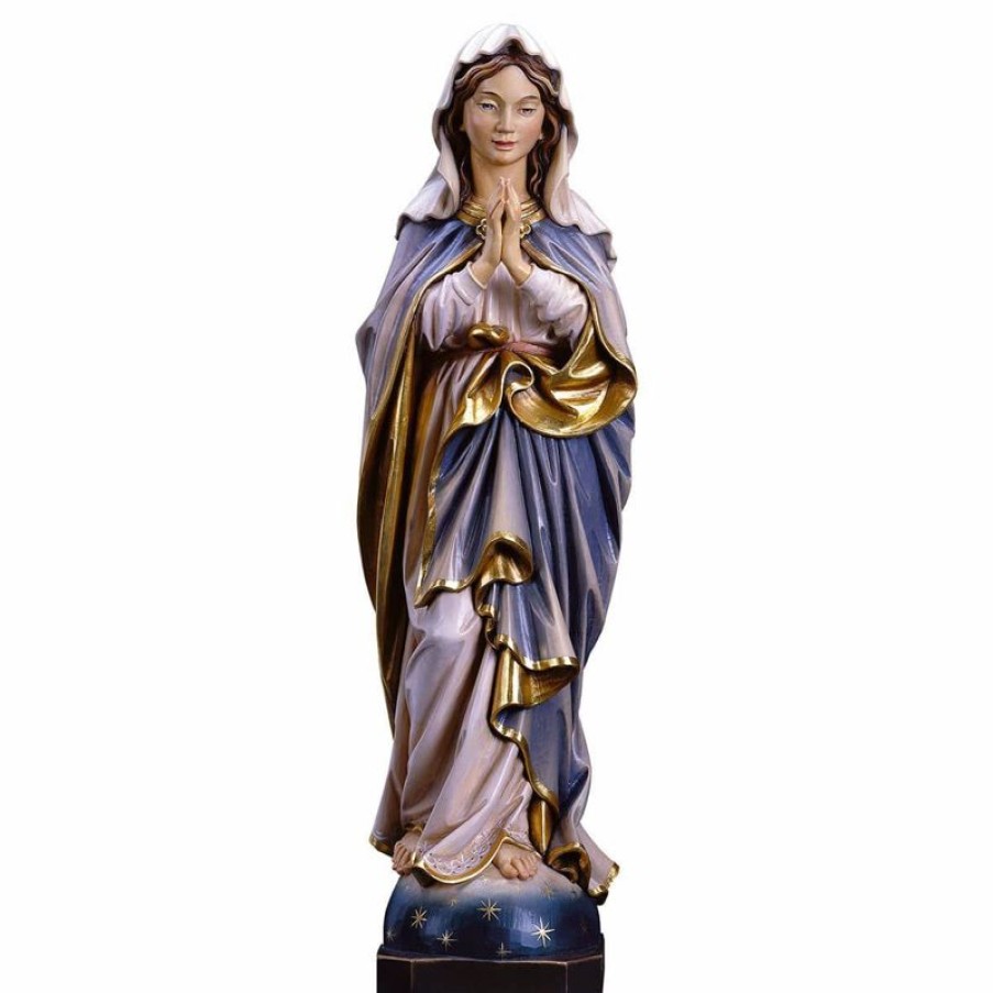 ULPE Sculture Sacre in legno Val Gardena Madonna Immacolata Che Prega Cm 100 (39,4 Inch) Statua Dipinta Ad Olio In Legno Val Gardena Religious & Catholic Medals