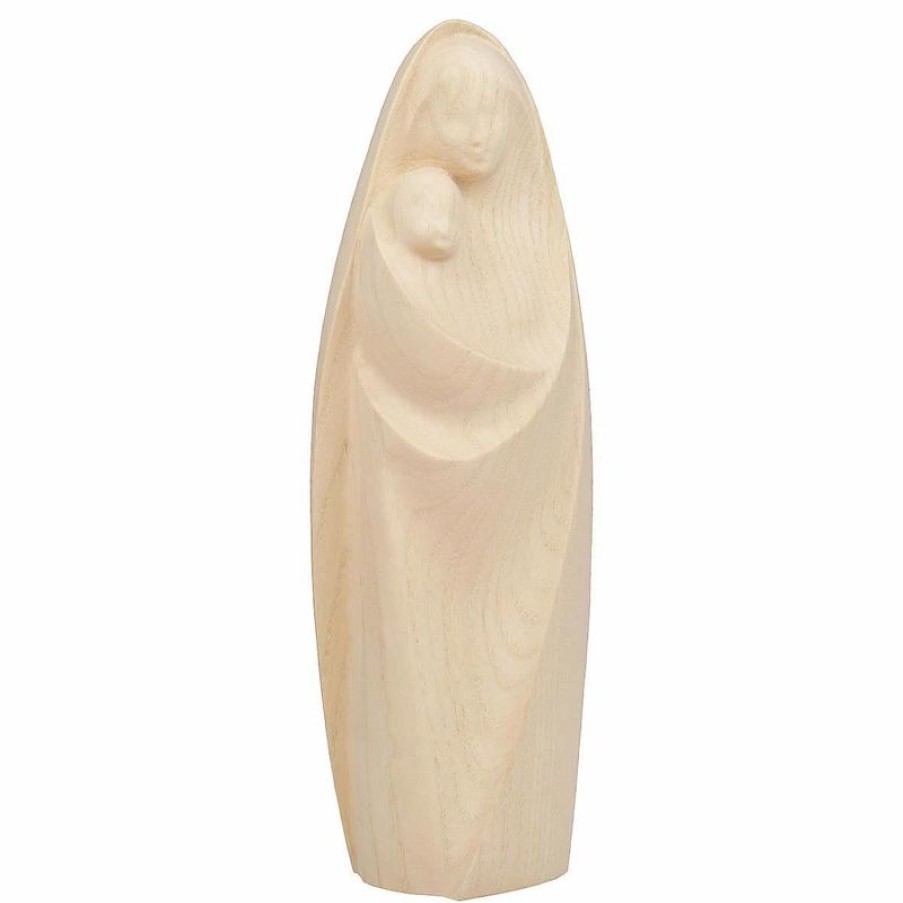 ULPE Sculture Sacre in legno Val Gardena Madonna Della Gioia Cm 70 (27,6 Inch) Statua In Stile Moderno Colore Naturale In Legno Val Gardena Chain Necklaces