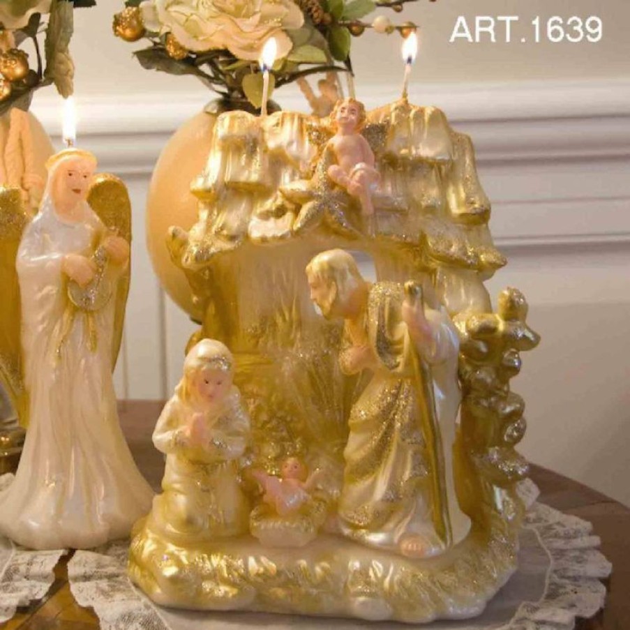 Antica Cereria Italiana - Ceri natalizi Candela Natalizia Presepe Capanna, Grande Collectible Nativity Sets & 38 Sizes