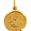 Vaticanum Gioielli in Oro Sant'Antonio Da Padova Con Bambino Medaglia Sacra Pendente Tonda Conio Gr 3,3 Oro Giallo 18Kt Con Bordo Liscio Uni Donna Uomo Confirmation