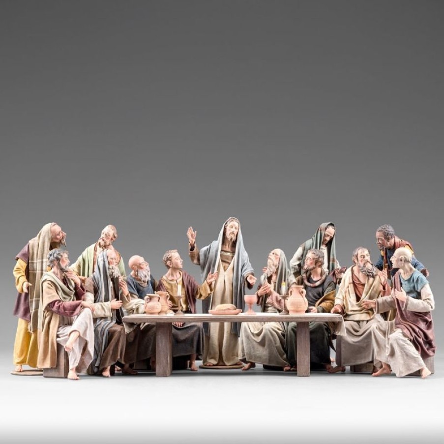 Original Heide Catalogo Ultima Cena 20 Cm (7,9 Inch) Presepe Vestito Immanuel Stile Orientale Statue In Legno Val Gardena Abiti In Stoffa Collectible Nativity Sets & 38 Sizes