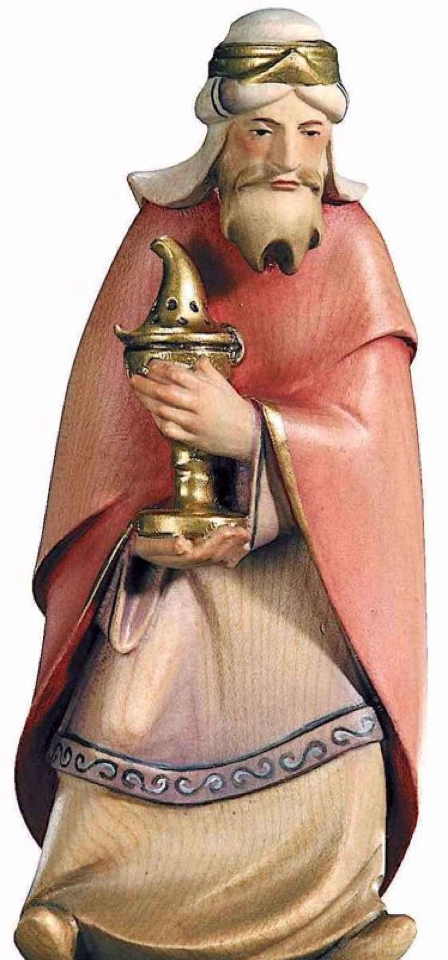 Dolfi Catalogo Gaspare Re Magio Bianco Cm 12 (4,7 Inch) Presepe Leonardo Stile Arabo Tradizionale Colori Ad Olio In Legno Val Gardena Blessed Virgin Mary Statues