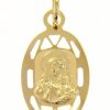 Vaticanum Gioielli in Oro Madonna Con Bambino Con Bordo Traforato Medaglia Pendente Ovale Gr 0,75 Oro Giallo 9Kt Da Donna Confirmation