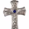 MAS Arredi sacri in Oro e Argento Croce Pettorale Episcopale Cm 10X6 (3,9X2,4 Inch) Tralci D\\\\\\\\'Uva Lapislazzuli 800/1000 Croce Vescovile Bishops Items & Accessories