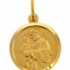 Vaticanum Gioielli in Oro San Giuseppe Con Gesu Bambino Medaglia Sacra Pendente Tonda Conio Gr 3,4 Oro Giallo 18Kt Con Bordo Liscio Da Uomo Confirmation