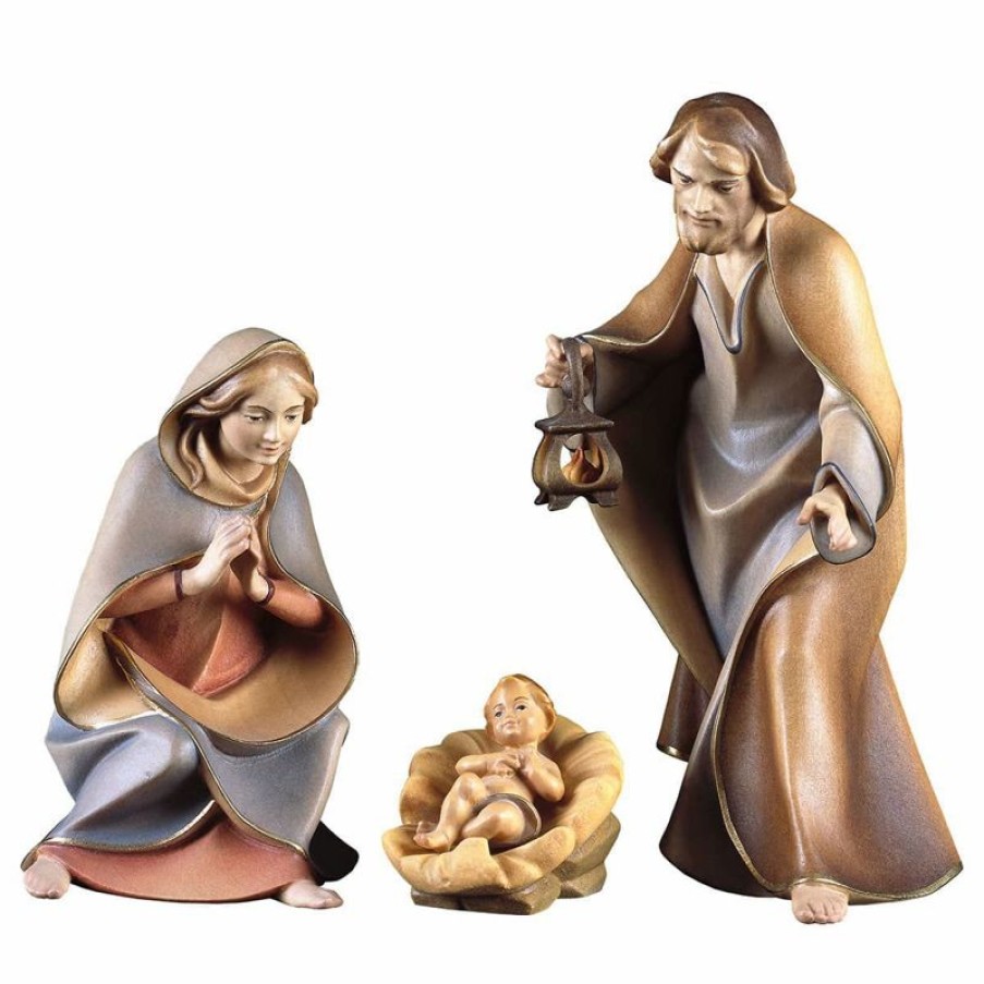 ULPE Wood Art Catalogo Sacra Famiglia 4 Pezzi Cm 10 (3,9 Inch) Presepe Redentore Dipinto A Mano Statue Artigianali In Legno Val Gardena Stile Tradizionale Blessed Virgin Mary Statues