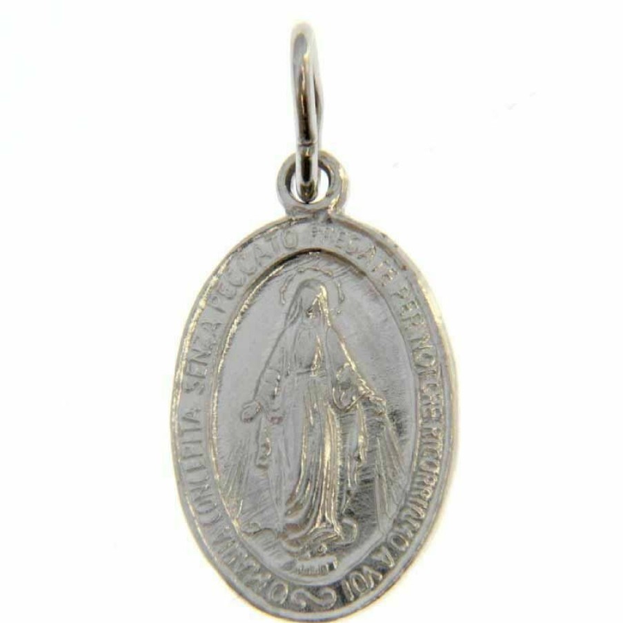 Vaticanum Gioielli in Argento Pendente Argento 925 Madonna Miracolosa Bassorilievo Gr.2,60 Da Donna First Communion