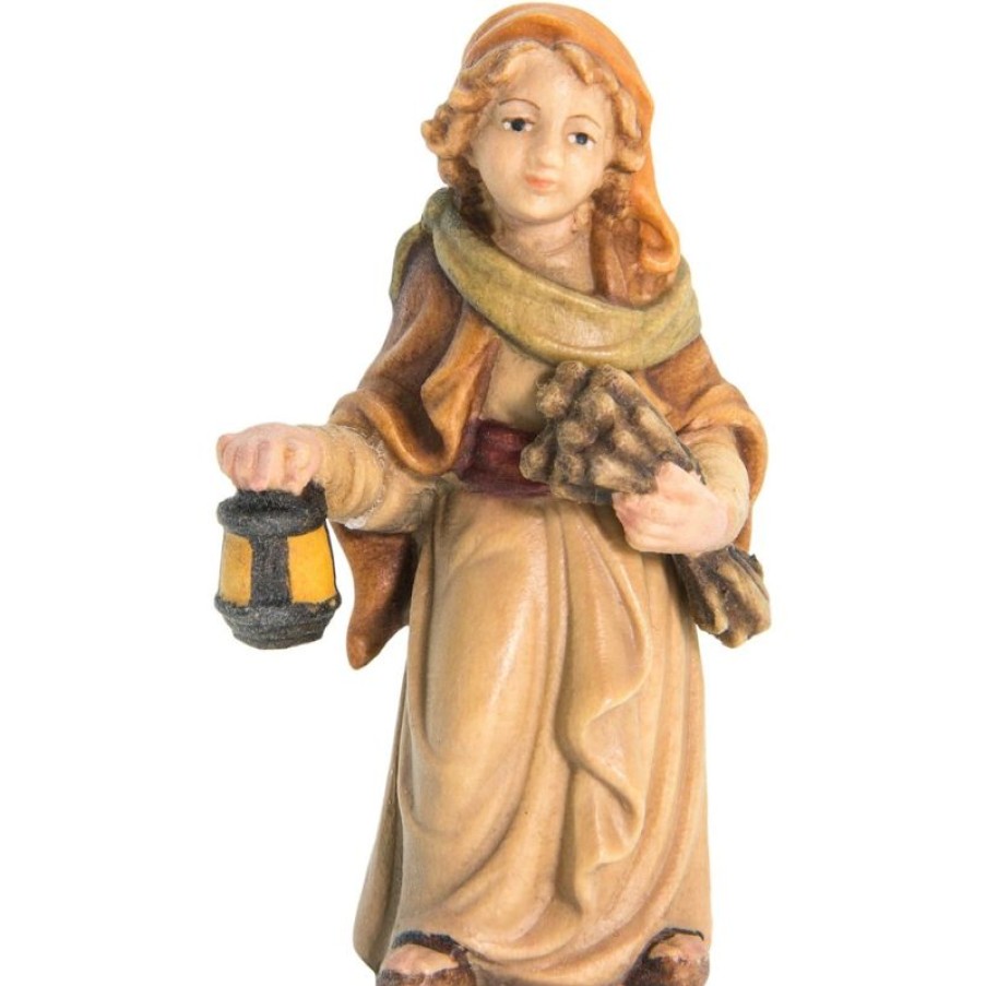 Dolfi Catalogo Pastore Con Grano E Lanterna Cm 8 (3,1 Inch) Presepe Matteo Stile Orientale Colori Ad Olio In Legno Val Gardena Wall Crucifixes