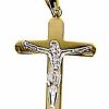 Vaticanum Gioielli in Oro Croce Stondata Con Corpo Di Cristo Ciondolo Pendente Gr 6,3 Bicolore Oro Massiccio Giallo Bianco 18Kt Uni Donna Uomo Confirmation