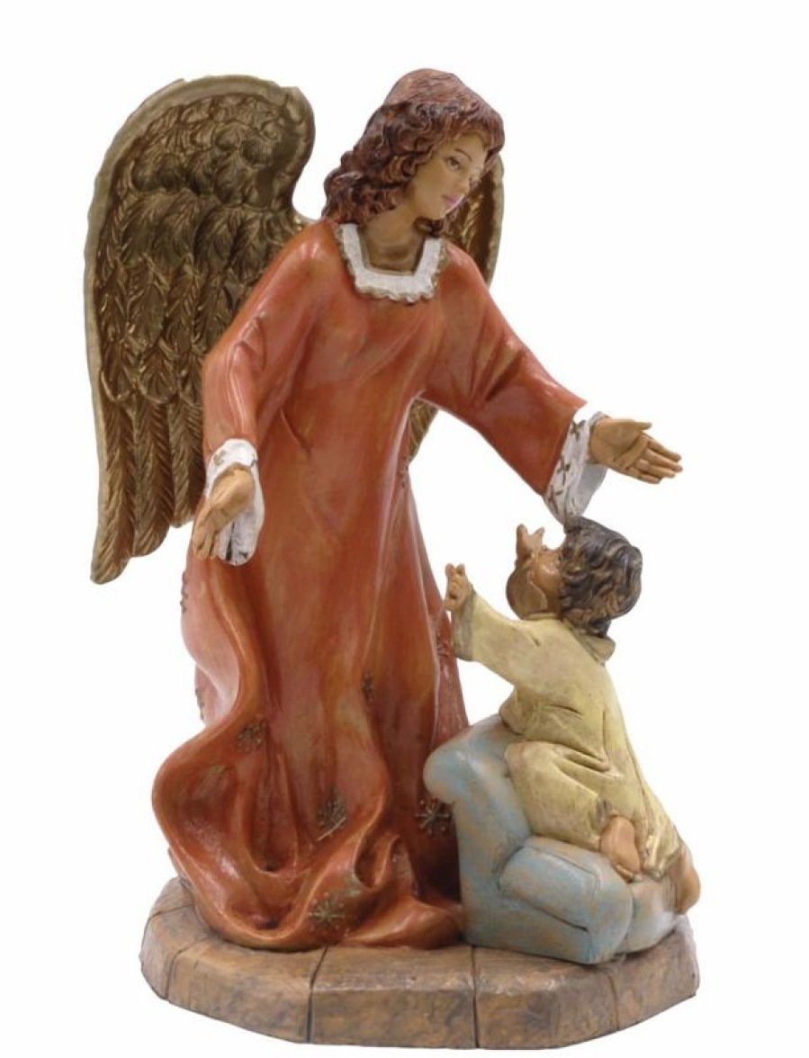 Euro Marchi Catalogo Angelo Con Bambino Cm 20 (7,9 Inch) Statua Euromarchi In Plastica Pvc Per Esterno Holy Water Fonts