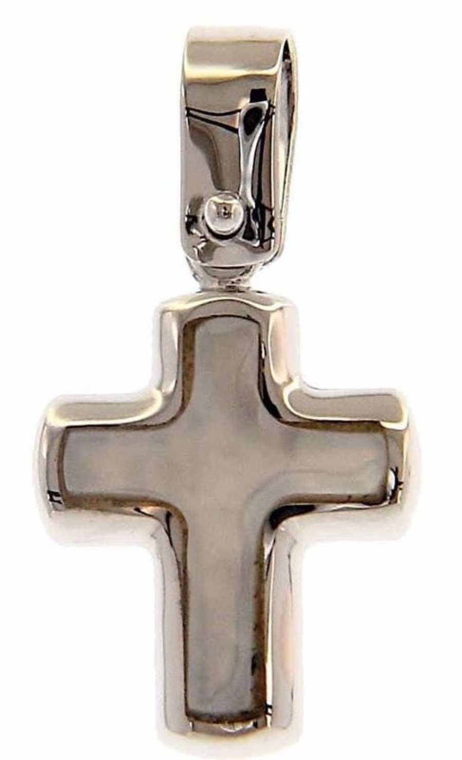 Vaticanum Gioielli in Oro Croce Ciondolo Pendente Moda Gr 0,9 Oro Bianco 18Kt Con Madreperla Bianca Uni Donna Uomo First Communion