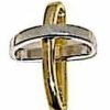 Vaticanum Gioielli in Oro Croce Con Bracci Ad Anello Ciondolo Pendente Gr 1,15 Bicolore Oro Giallo Bianco 18Kt Da Donna First Communion