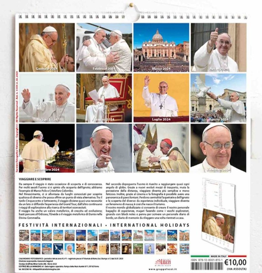 Editrice Millennium Papst Franziskus Petersdom Wand-Kalender 2024 Cm 31X33 16 Monate Collectible Nativity Sets & 38 Sizes