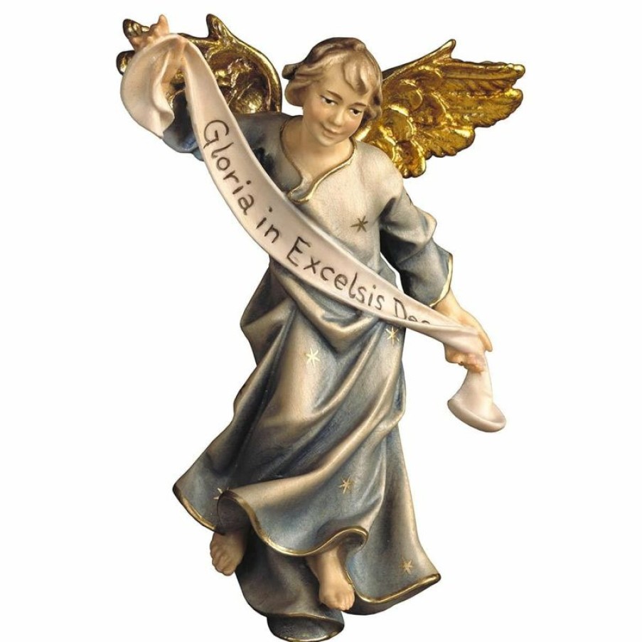 ULPE Wood Art Catalogo Angelo Gloria Cm 16 (6,3 Inch) Presepe Pastore Dipinto A Mano Statua Artigianale In Legno Val Gardena Stile Contadino Classico Wooden Crucifixes