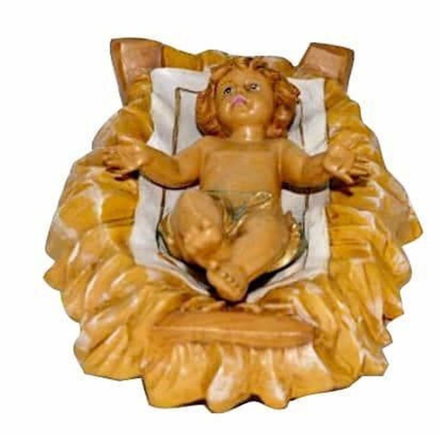 Euro Marchi Catalogo Gesu Bambino In Culla Cm 30 (12 Inch) Lux Presepe Euromarchi In Plastica Pvc Per Esterno Tinto Legno Stile Tradizionale Angels Statues