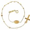 Vaticanum Gioielli in Oro Bracciale Rosario Con Medaglia Madonna Miracolosa E Croce Gr 0,9 Oro Giallo 9Kt Uni Donna Uomo Baptism