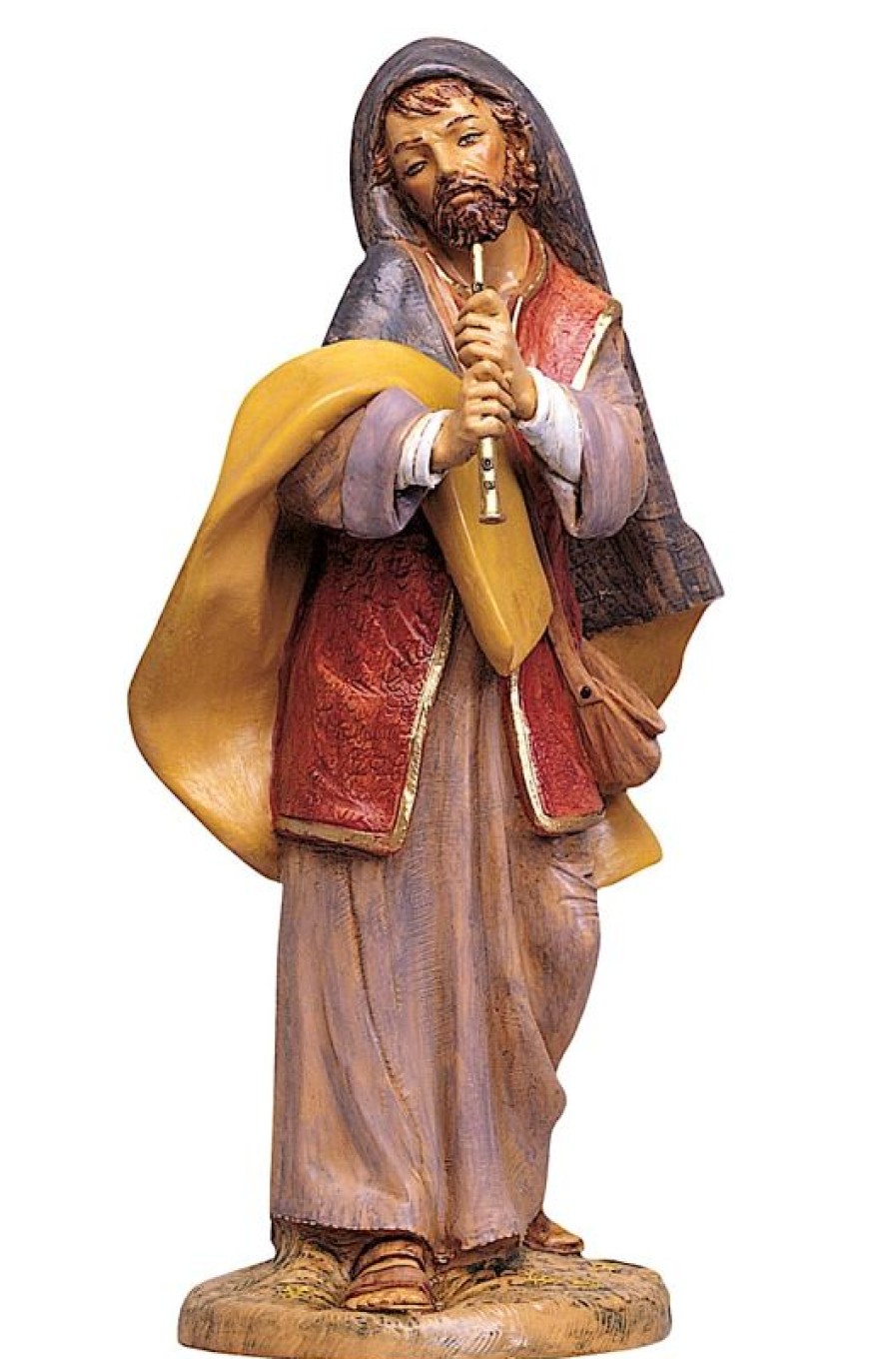 Fontanini Catalogo Pastore Con Piffero Cm 45 (18 Inch) Presepe Fontanini Statua In Plastica Dipinta A Mano Wall Crucifixes