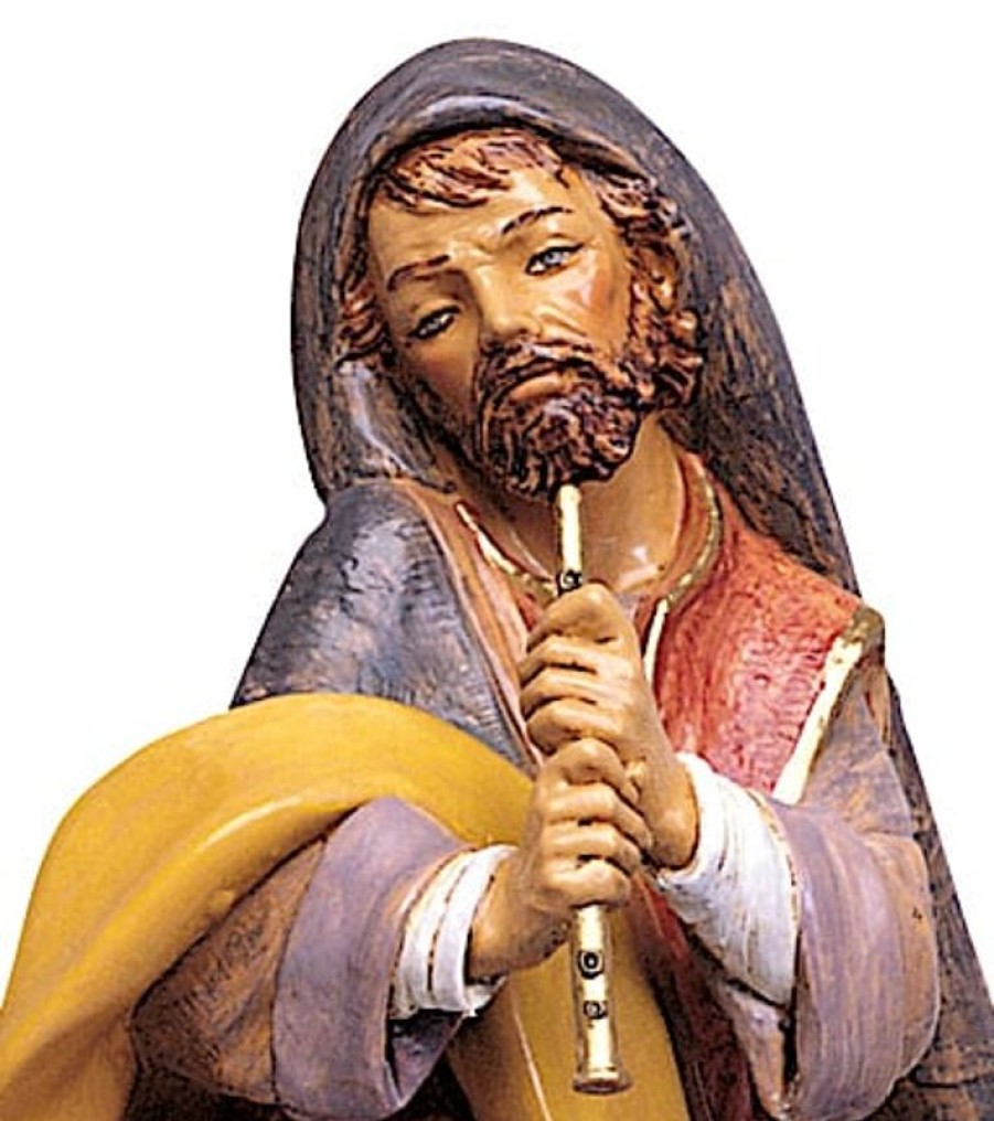 Fontanini Catalogo Pastore Con Piffero Cm 45 (18 Inch) Presepe Fontanini Statua In Plastica Dipinta A Mano Wall Crucifixes