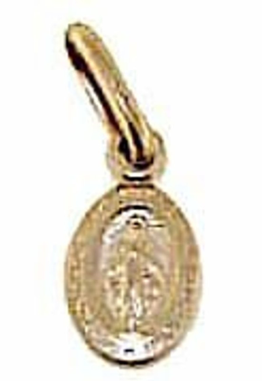 Vaticanum Gioielli in Oro Madonna Miracolosa Medaglia Sacra Pendente Ovale Conio Gr 0,8 Oro Rosa 18Kt Uni Donna Uomo Baptism