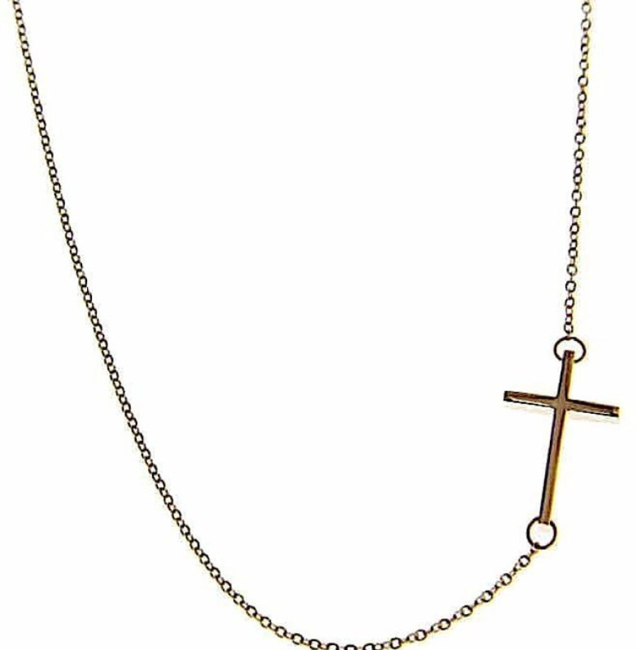 Vaticanum Gioielli in Oro Collana Girocollo Moda Con Croce Dritta Gr 2 Oro Rosa 18Kt Da Donna Baptism